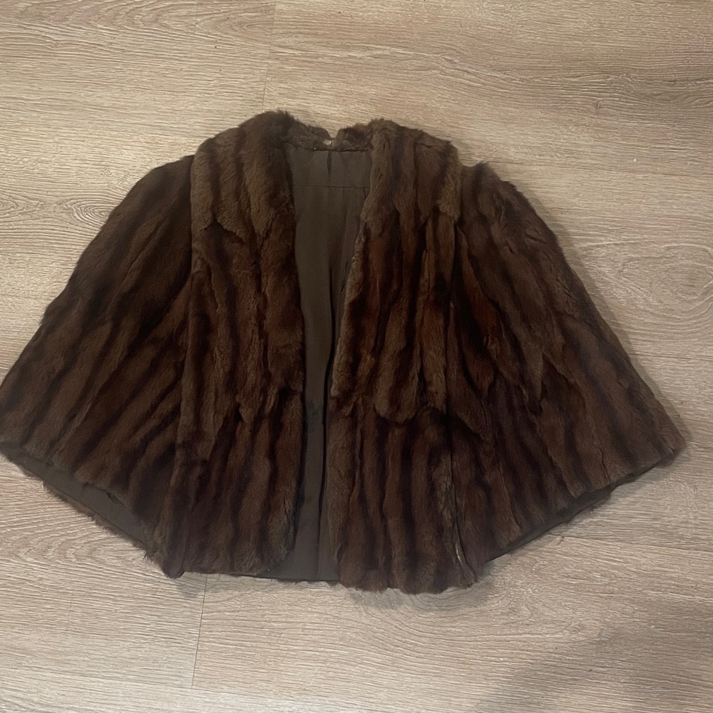 Vintage brown mink capelet